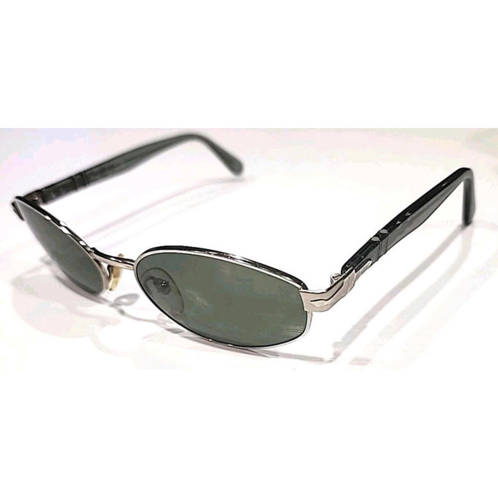 Persol 2042-S 511/31 Gunmetal Green Oval Sunglasses 55-18 135